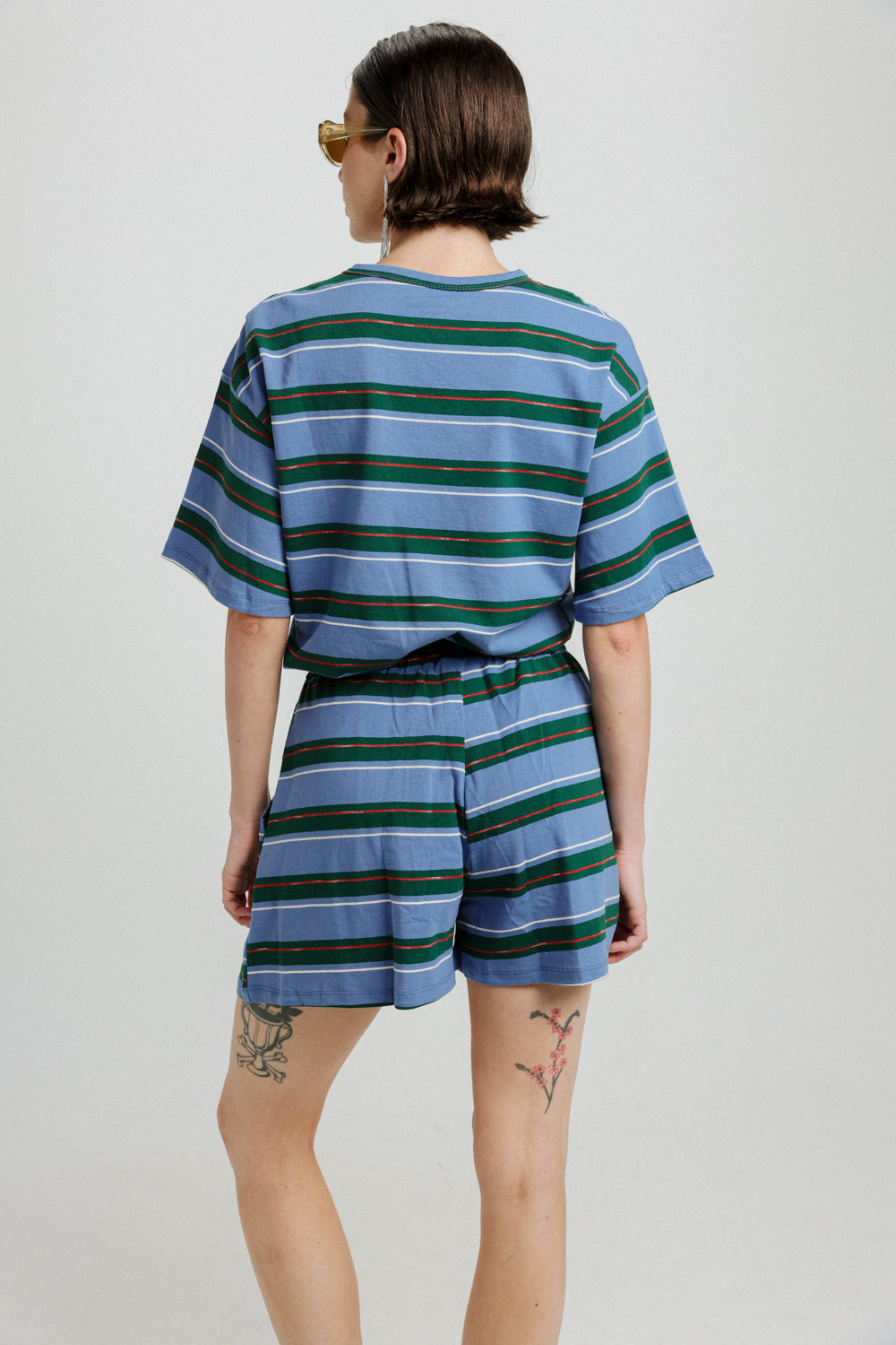 Rock Blue&Green Stripes Shorts