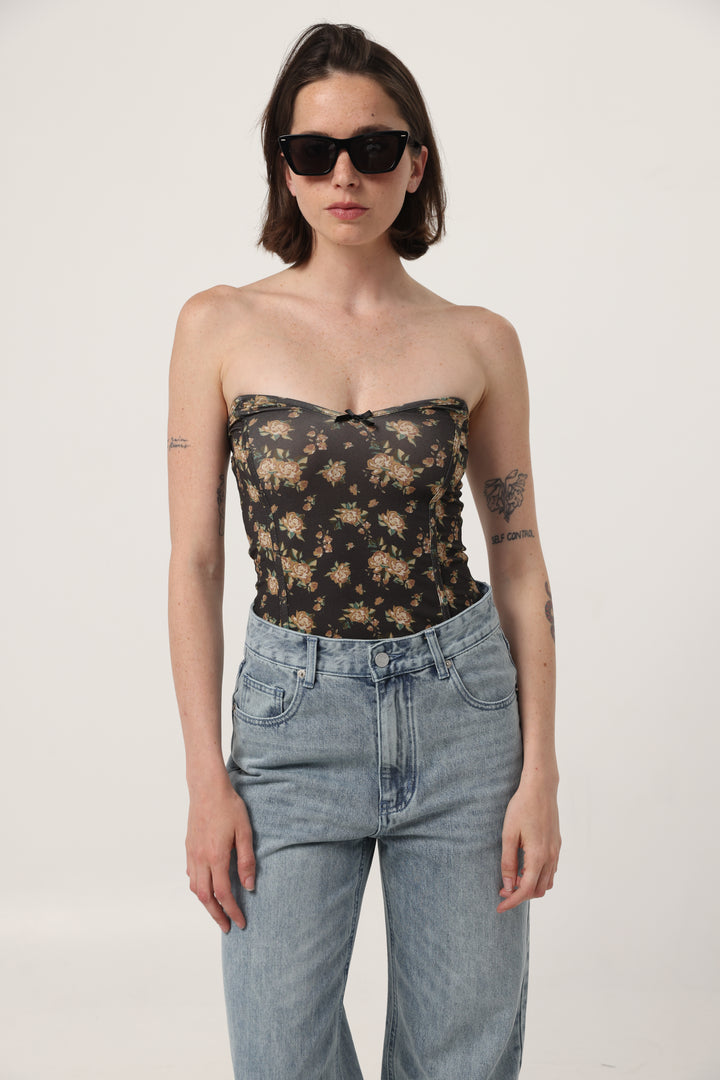 Touch Floral Strapless Top