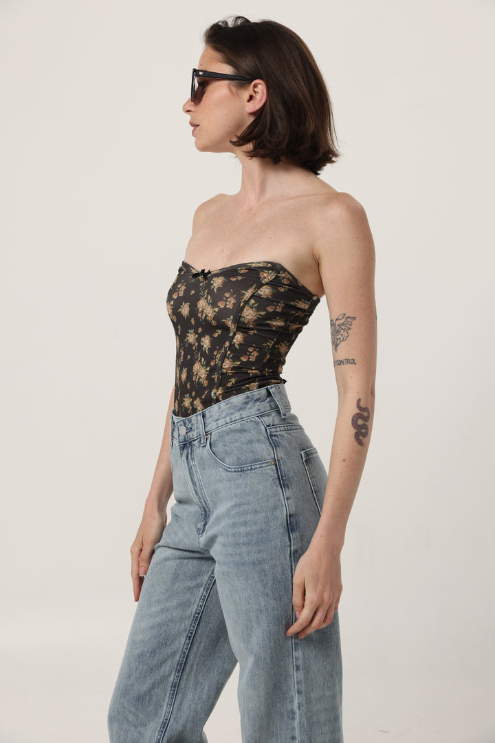 Touch Floral Strapless Top