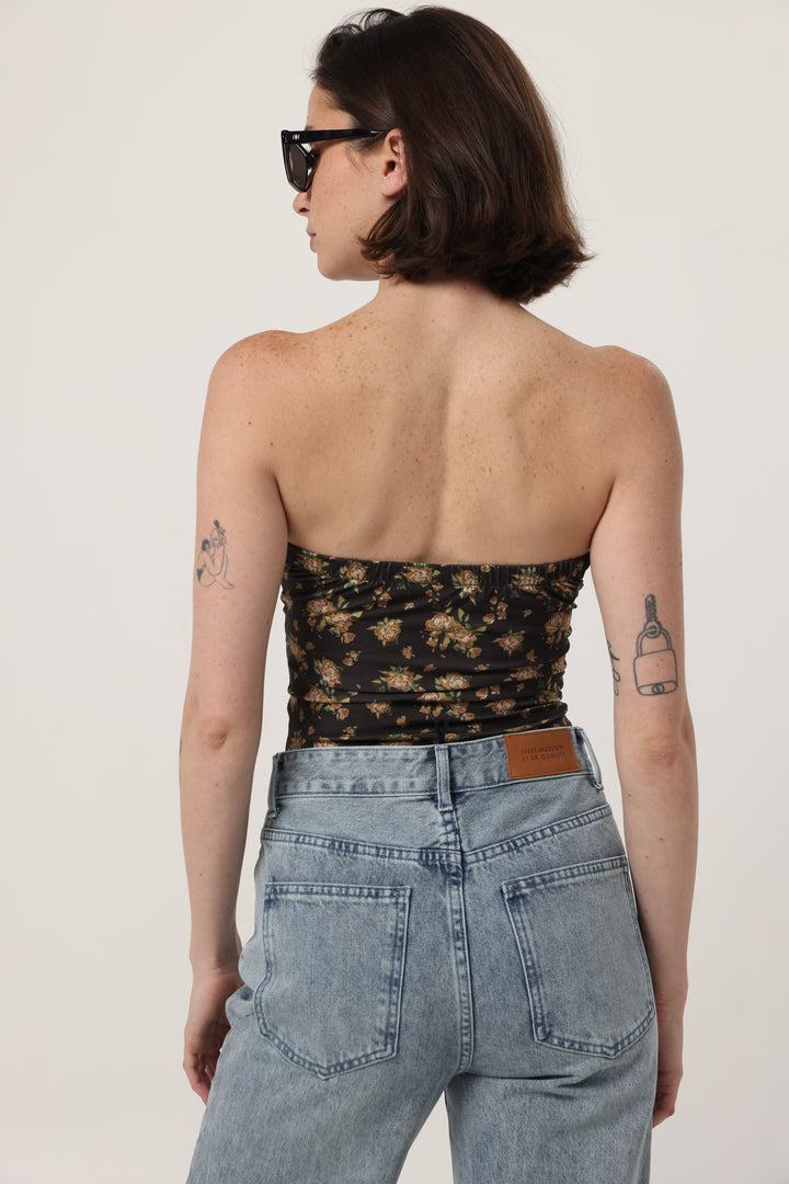 Touch Floral Strapless Top