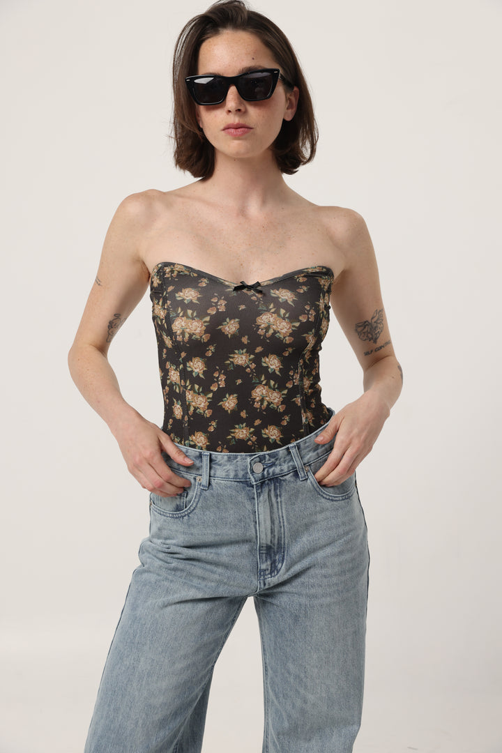 Touch Floral Strapless Top
