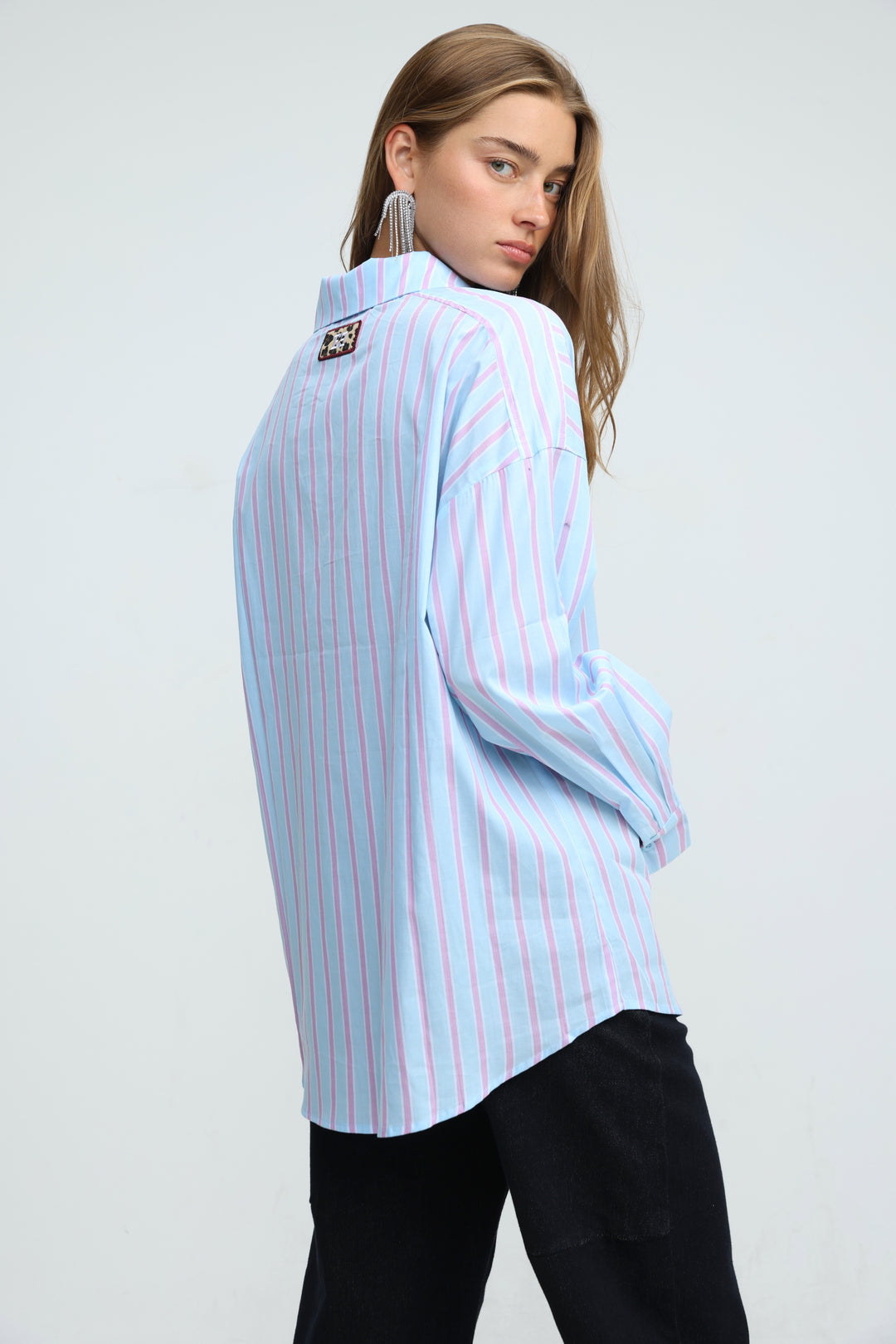 Relaxed Striped Light Blue Buttoned Shirt