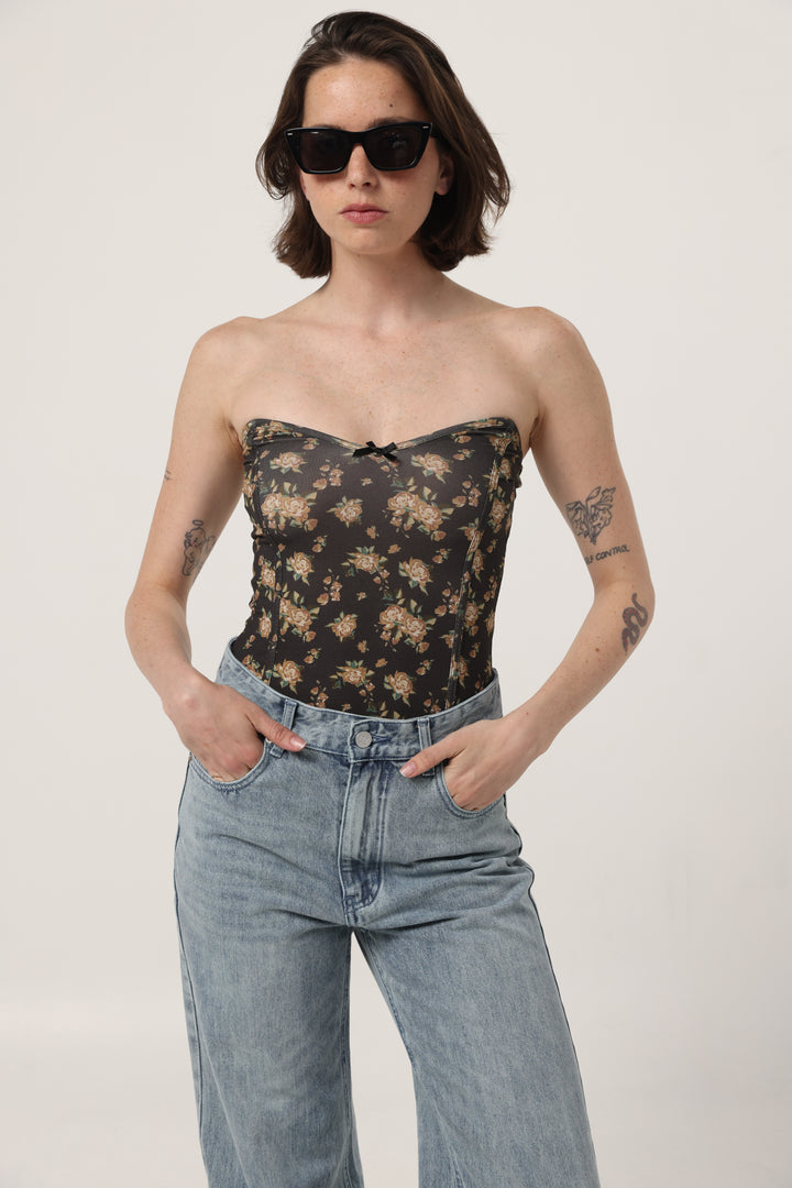 Touch Floral Strapless Top