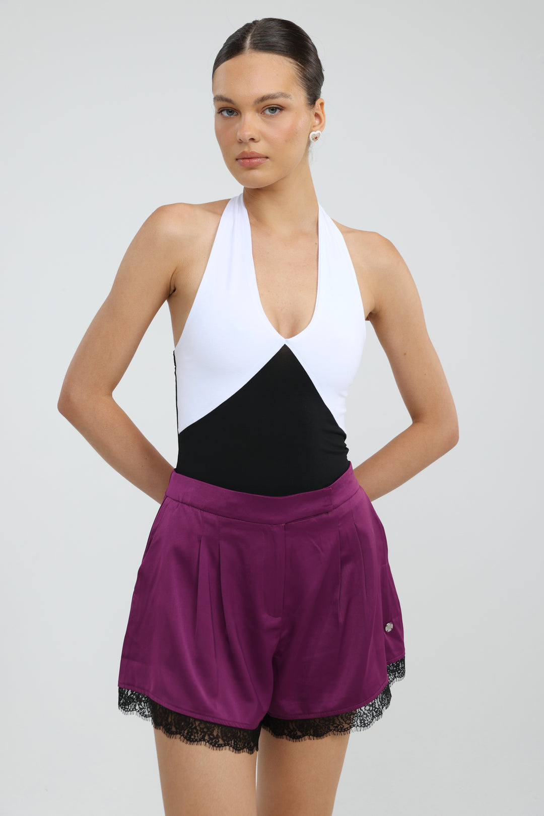 Note Mixed Black/White Bodysuit