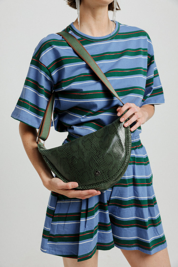 Space Green Leather Belt Bag