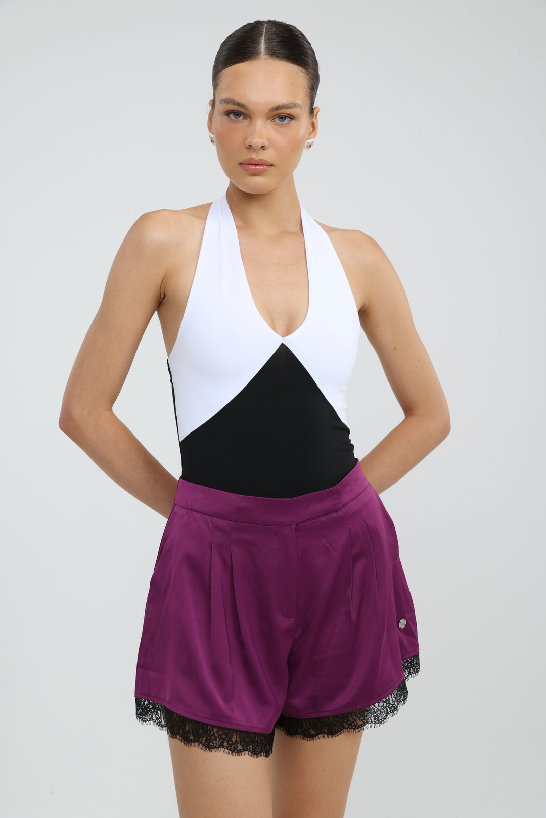 Note Mixed Black/White Bodysuit