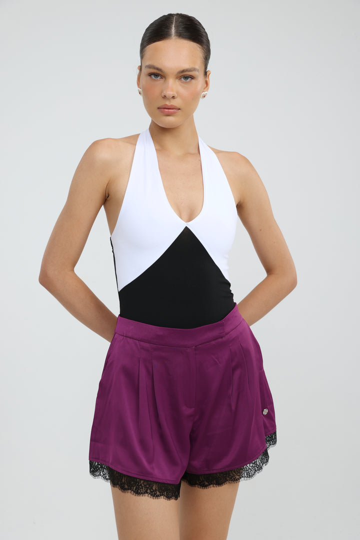 Note Mixed Black/White Bodysuit