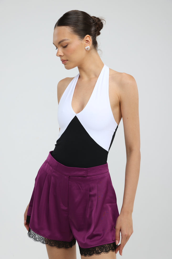 Note Mixed Black/White Bodysuit