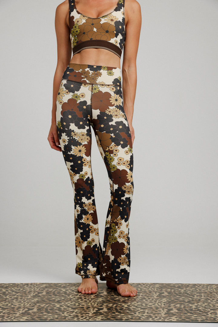 Hershko Floral Flared Leggings