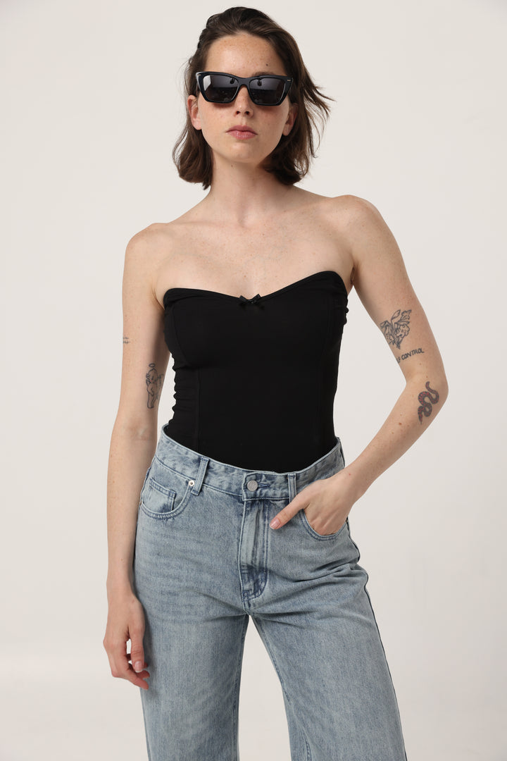 Touch Black Strapless Top