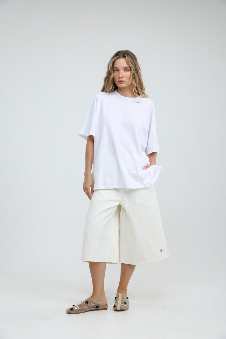 Star 801 White Bermuda Denim