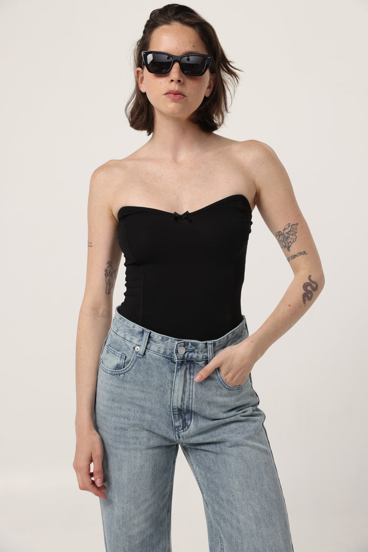 Touch Black Strapless Top
