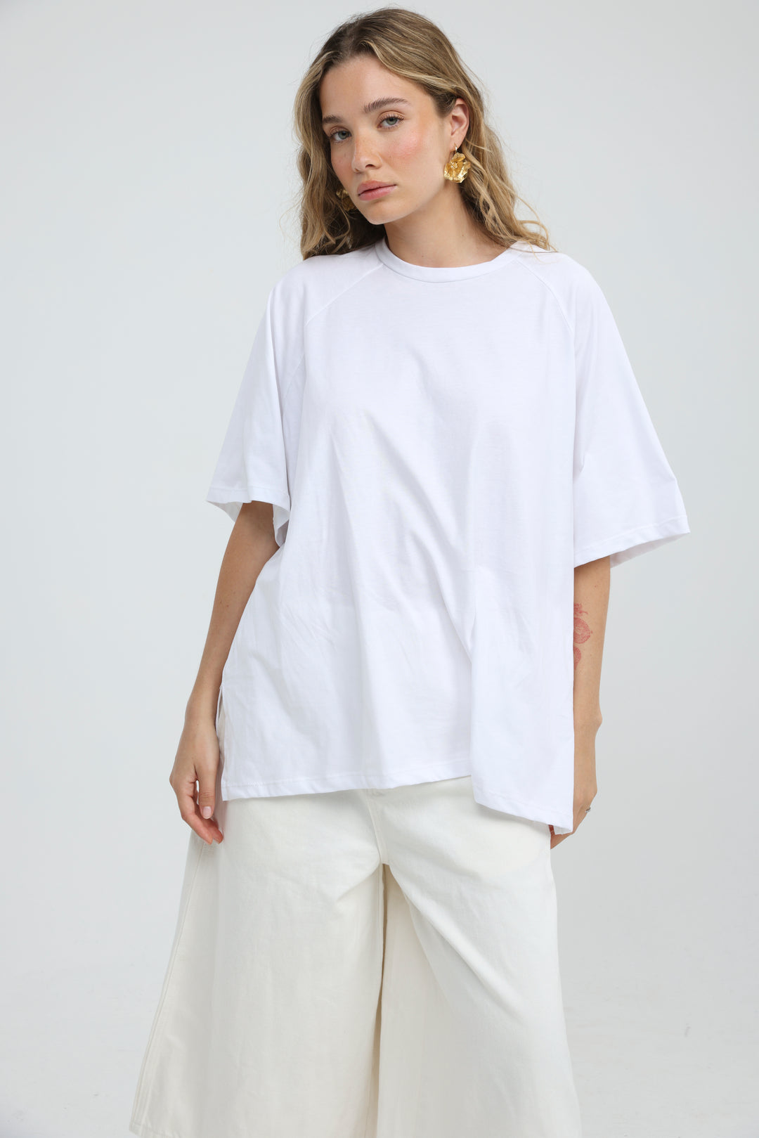 Oversized White Raglan T-Shirt