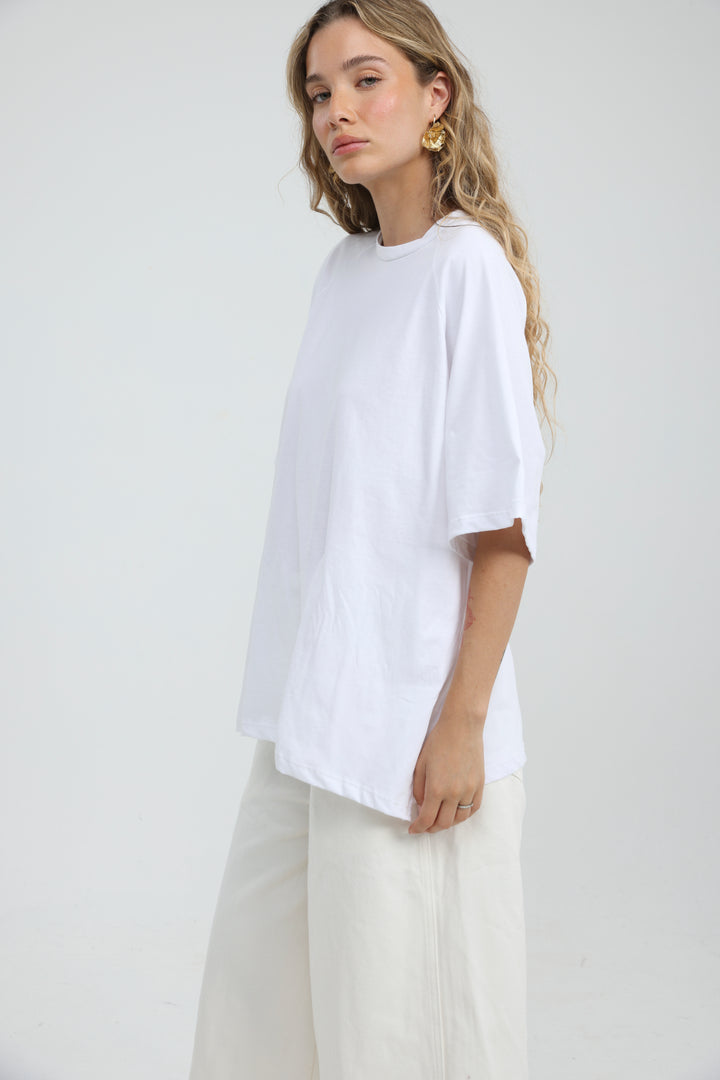 Oversized White Raglan T-Shirt