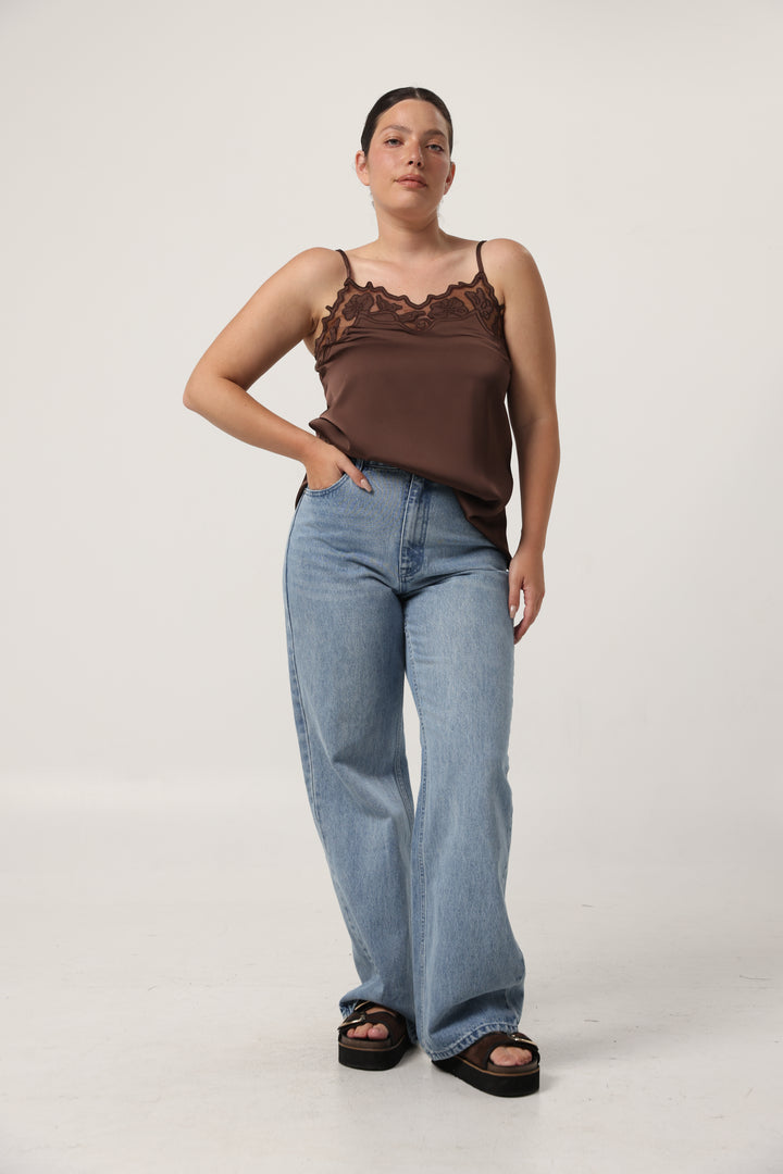 Lace Chocolate Tank
