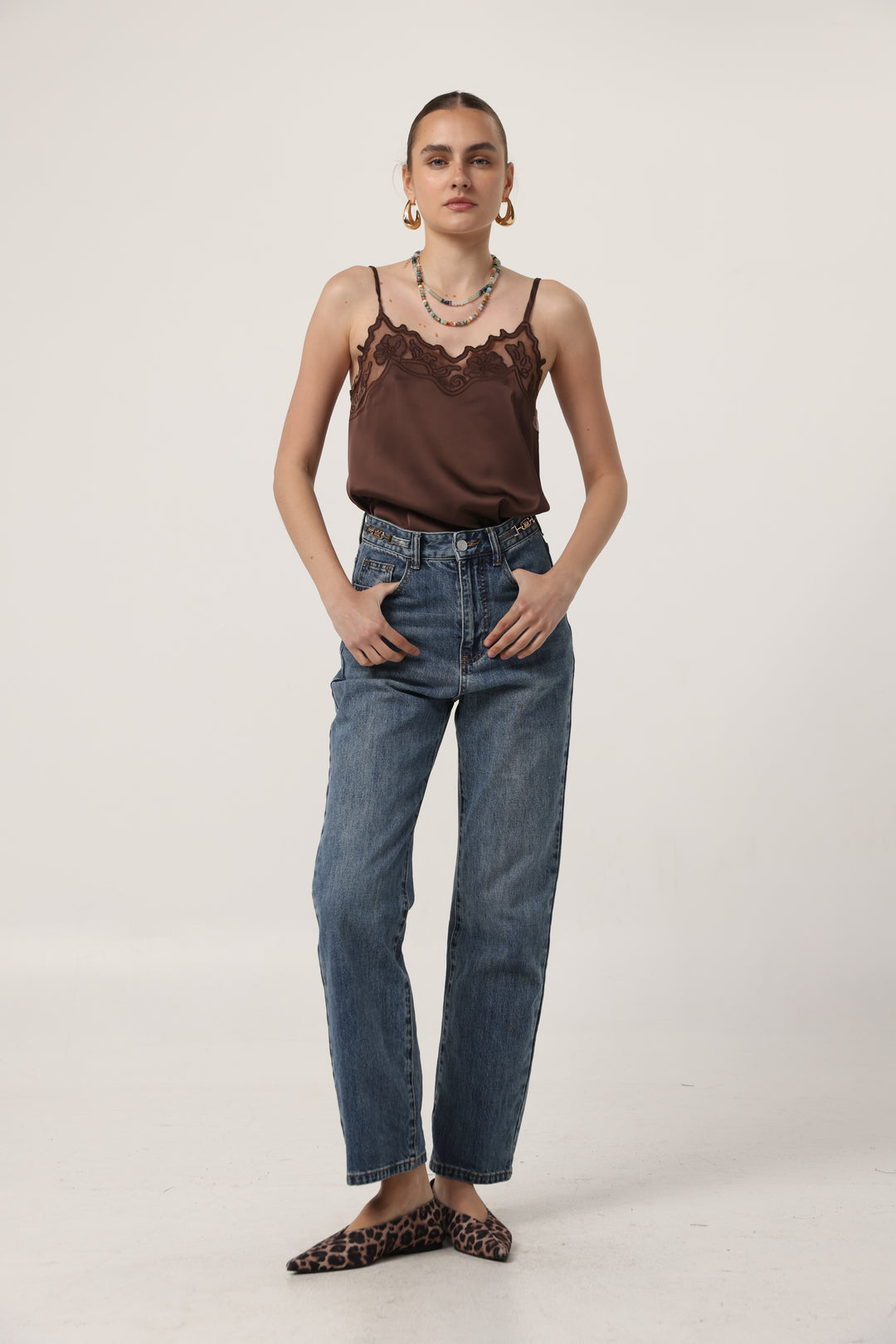 Lace Chocolate Tank