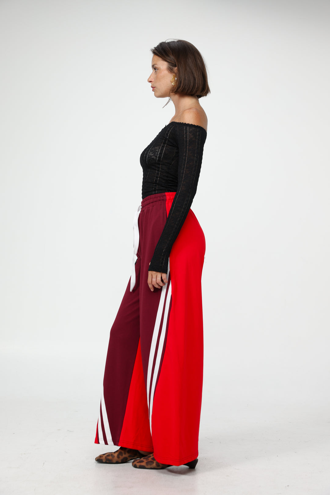 Too Cool Red Mixed Joggers