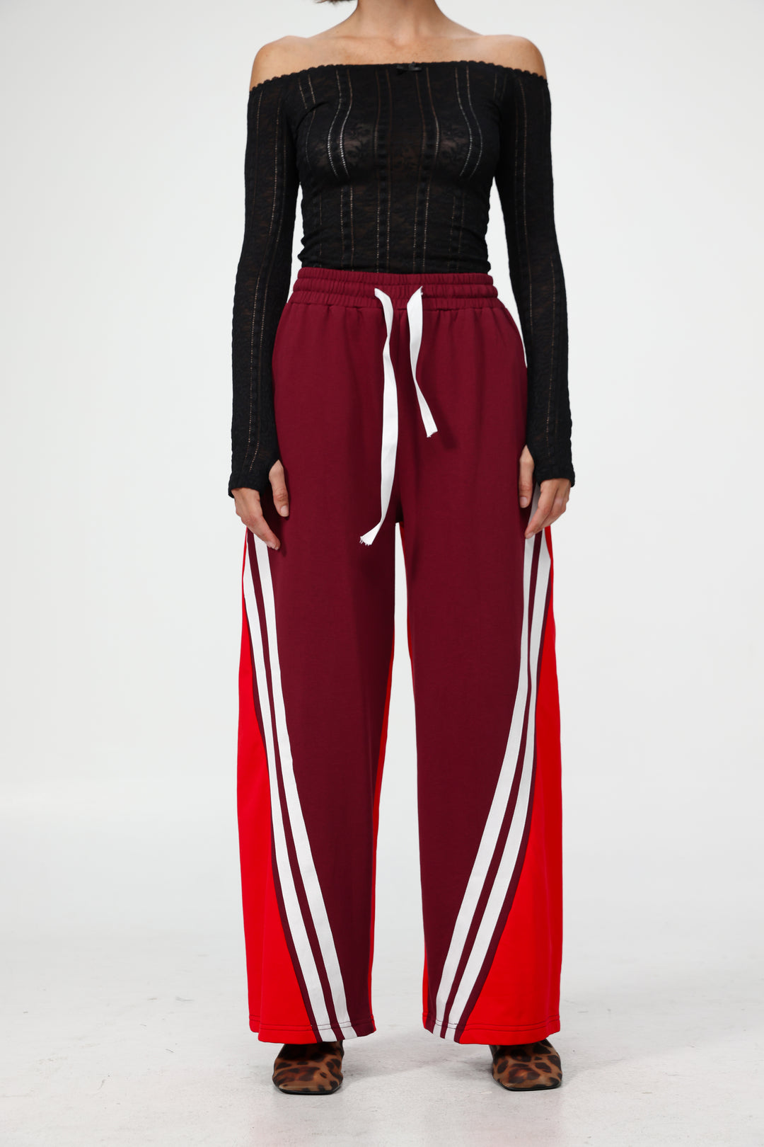 Too Cool Red Mixed Joggers