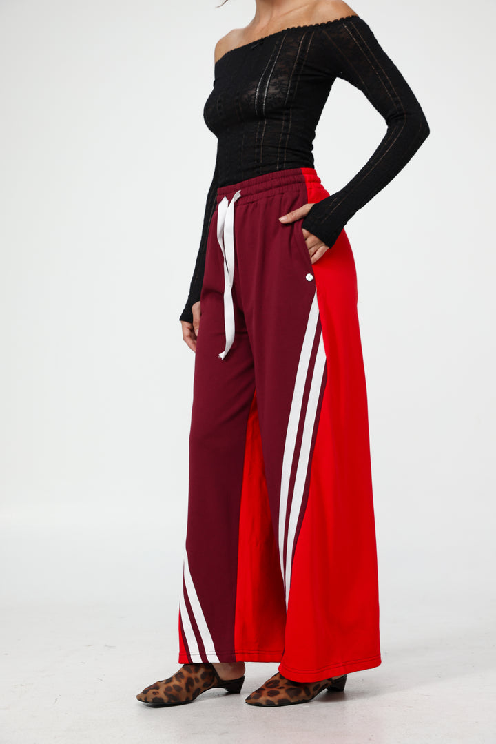 Too Cool Red Mixed Joggers