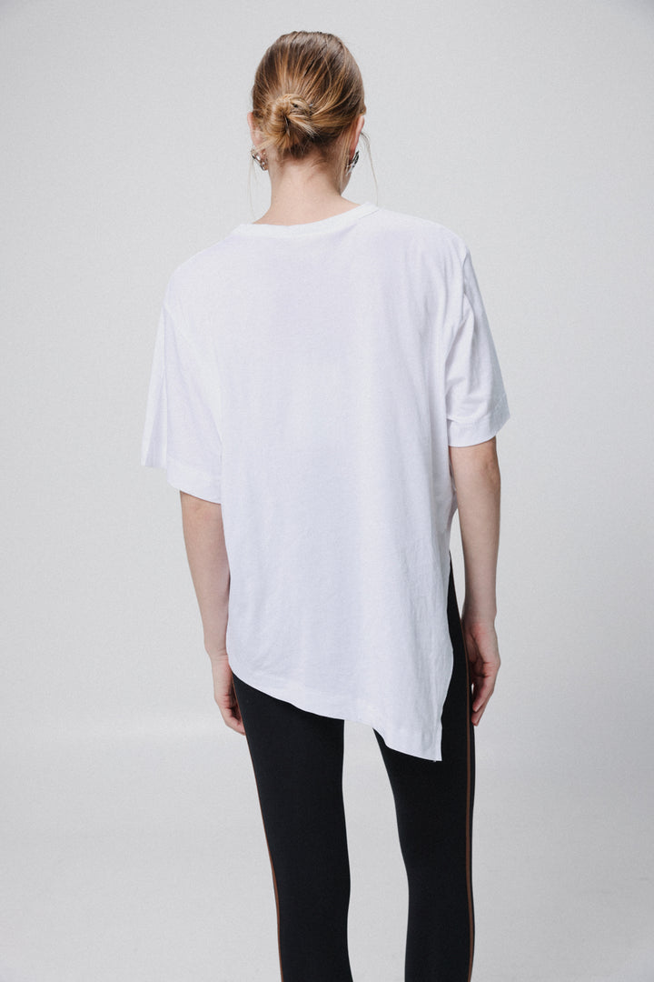 Asymmetrical White T-Shirt