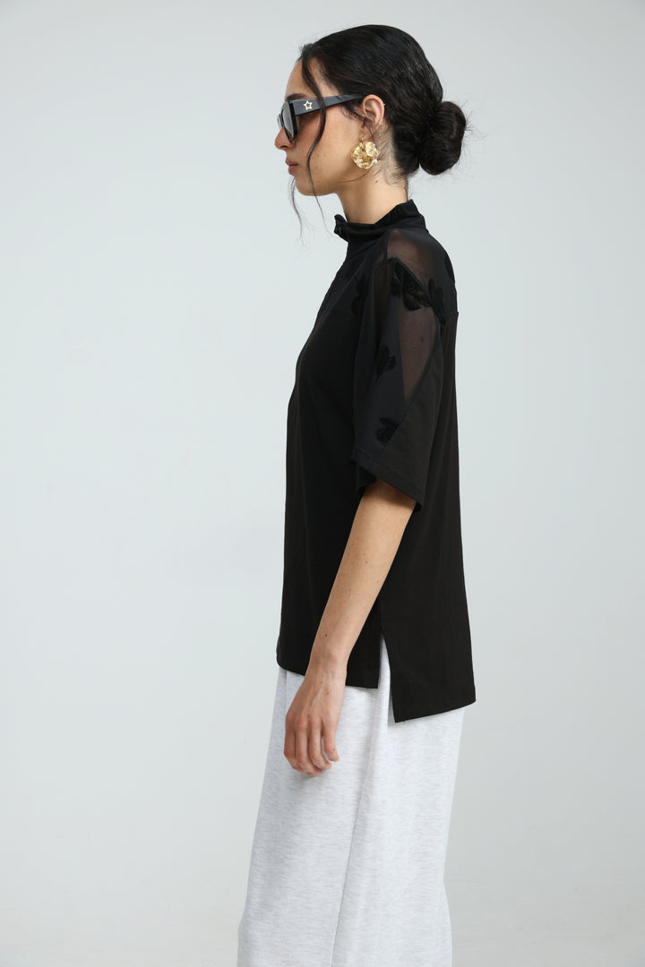 Adamon Black Mesh/Velvet Polo