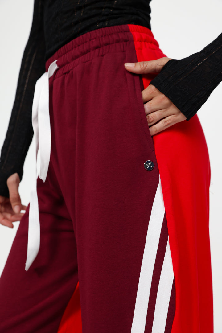 Too Cool Red Mixed Joggers