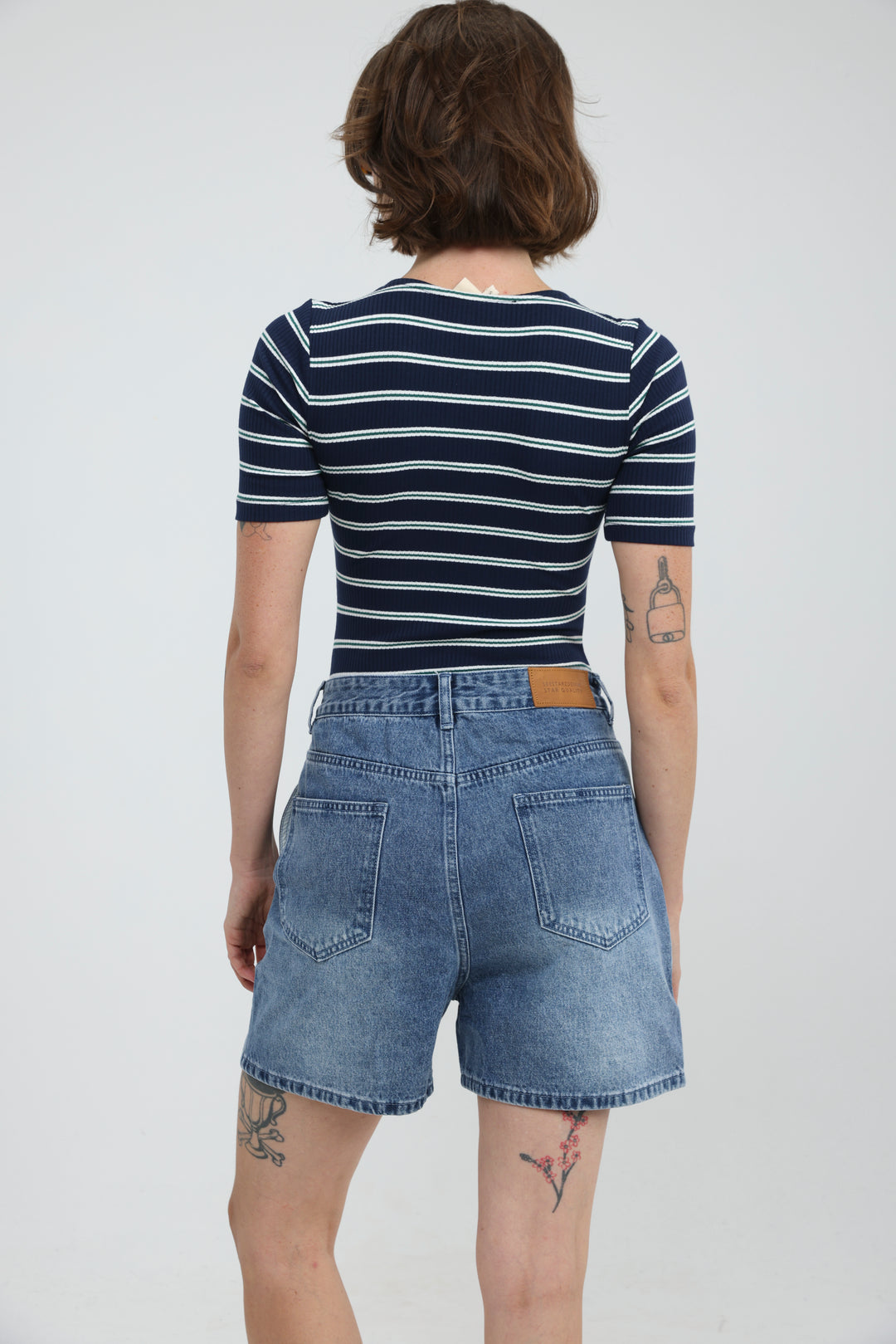 Rosewood Navy Striped Bodysuit