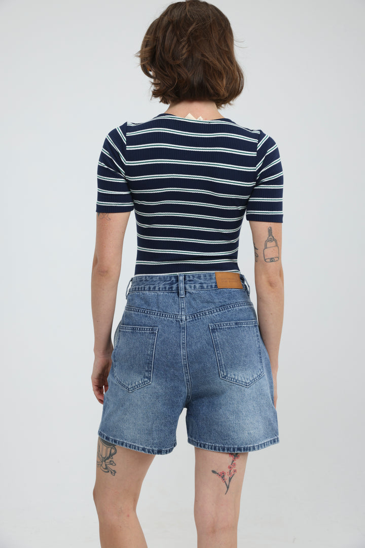 Rosewood Navy Striped Bodysuit
