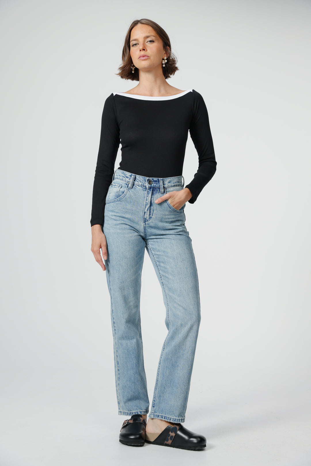 Still Black Off Shoulder Shirt
