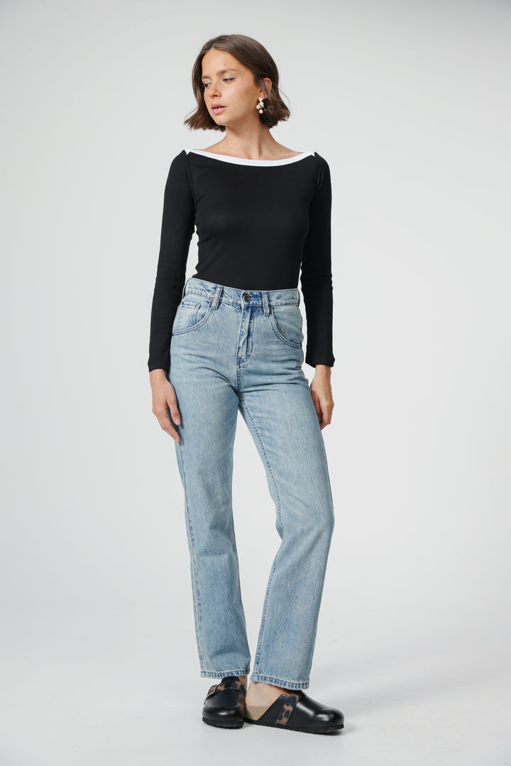 Still Black Off Shoulder Shirt