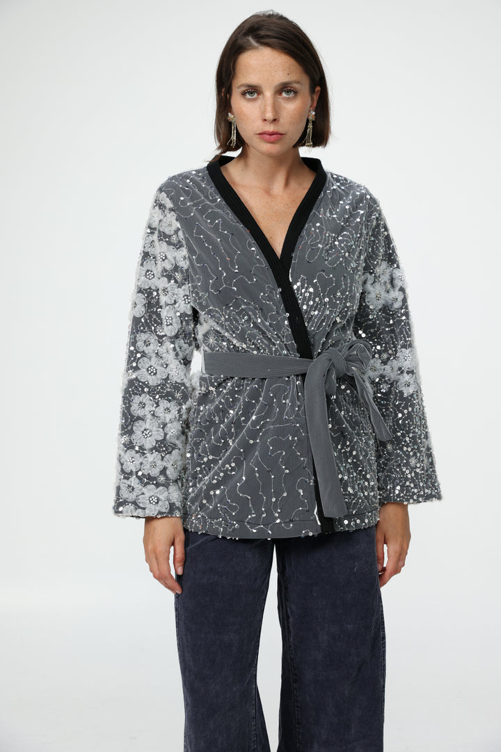 Blossom Black Kimono
