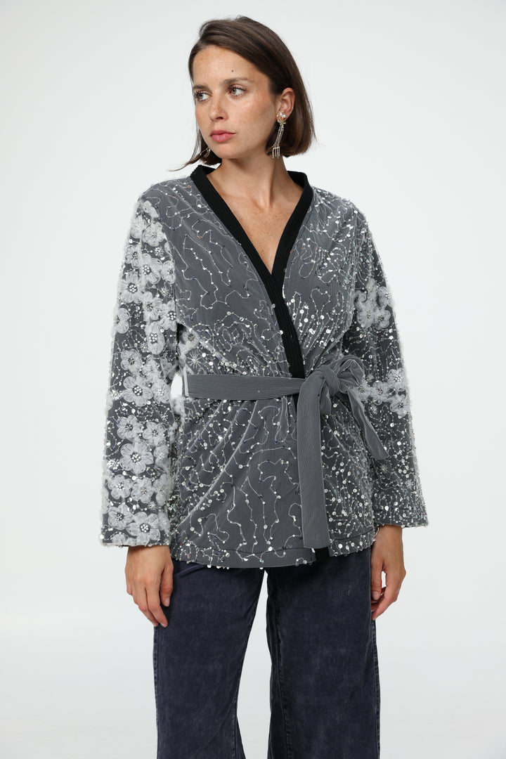 Blossom Black Kimono