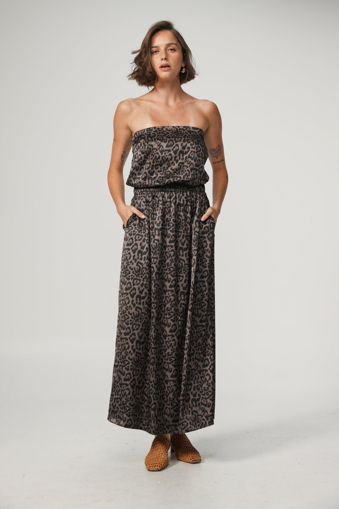 Her Leopard Strapless Dress