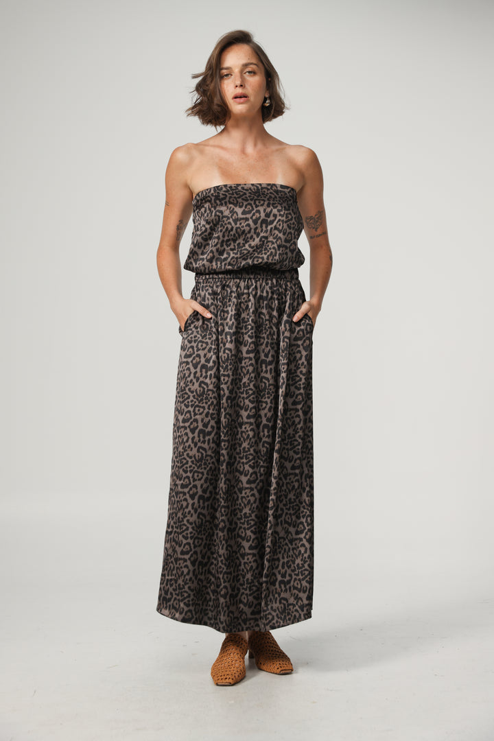 Her Leopard Strapless Dress