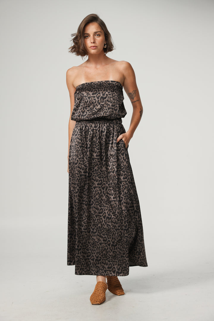 Her Leopard Strapless Dress