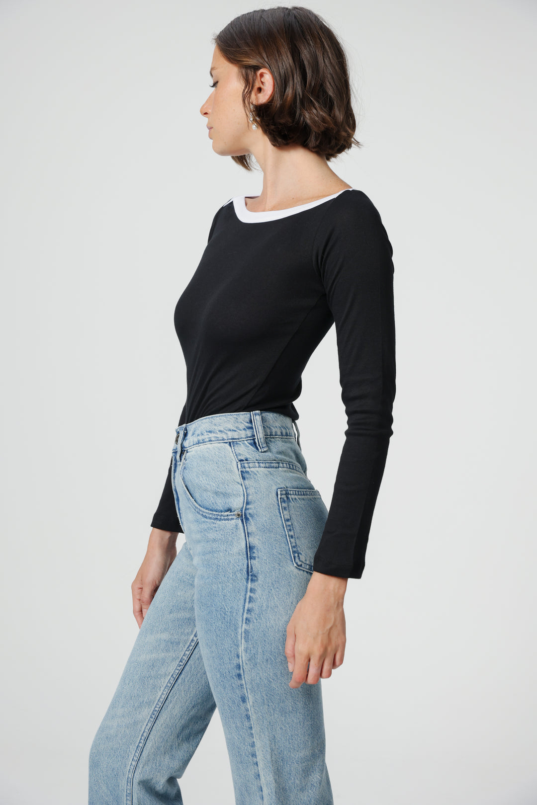 Still Black Off Shoulder Shirt