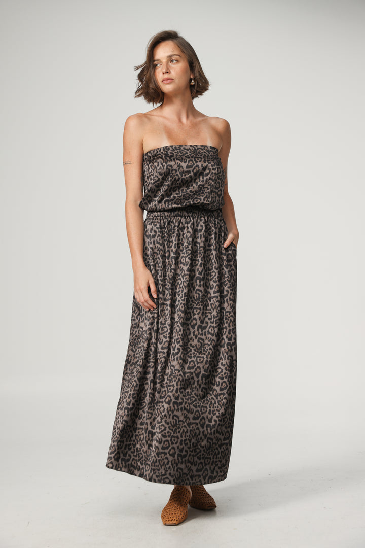 Her Leopard Strapless Dress