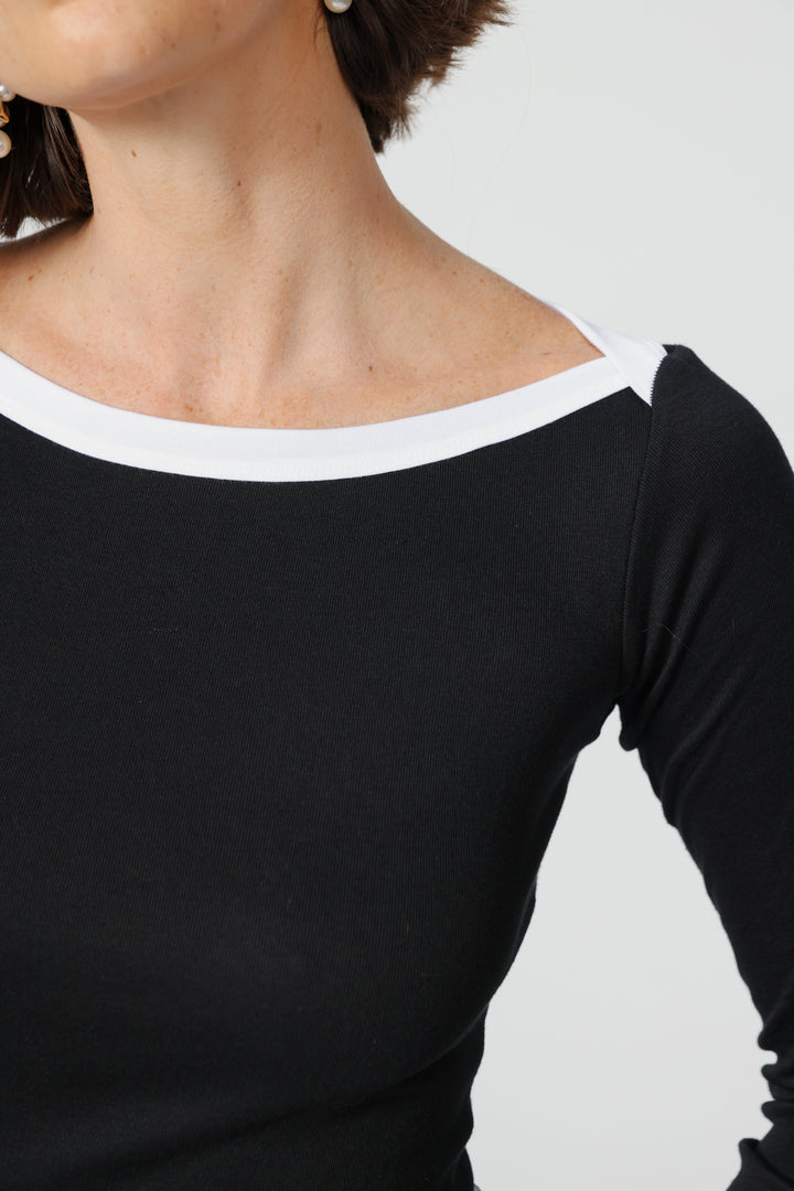 Still Black Off Shoulder Shirt
