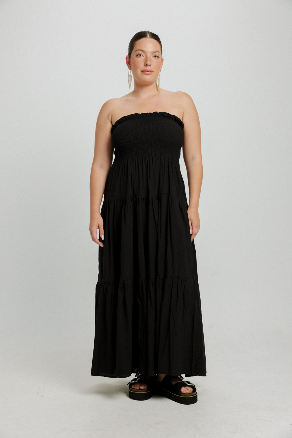 Centara Black Strapless Dress