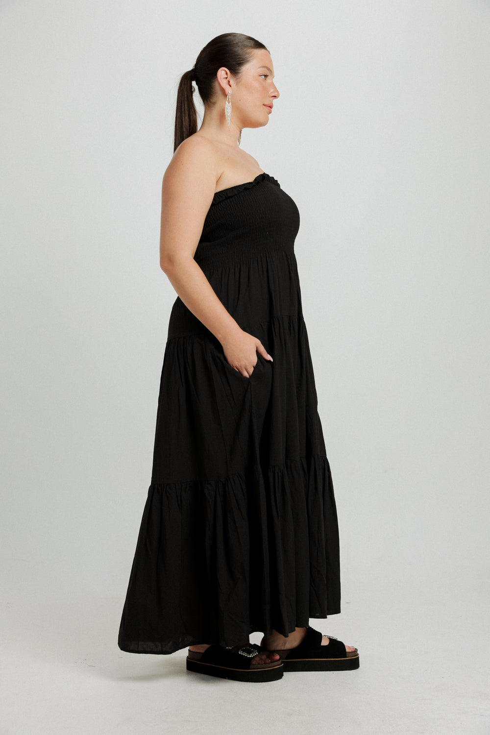 Centara Black Strapless Dress