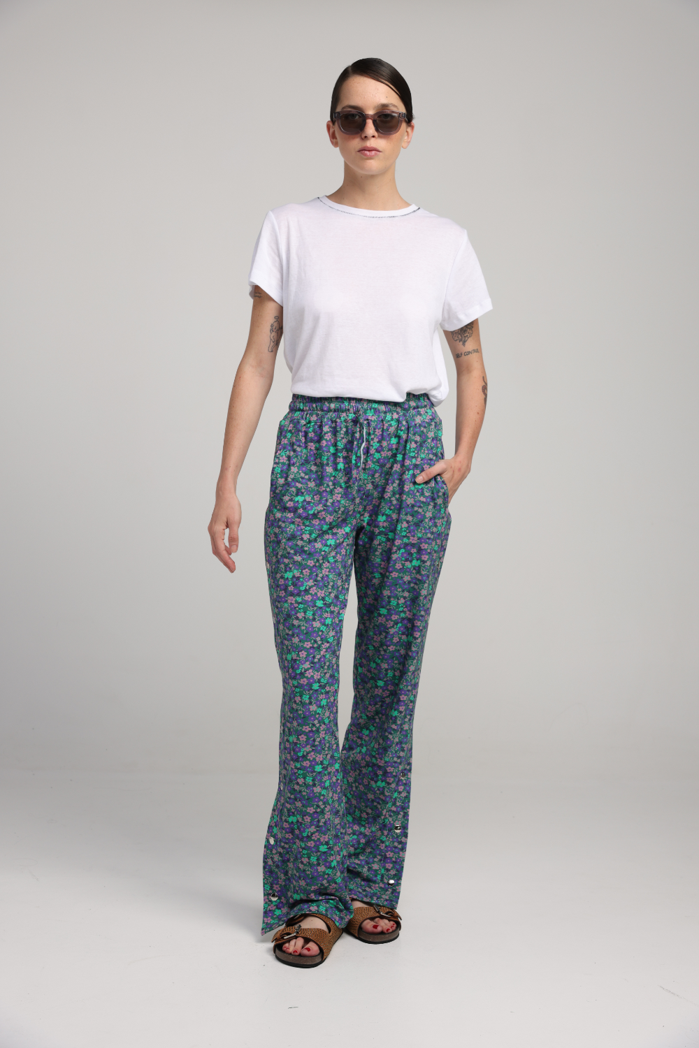 Popper Green Floral Joggers