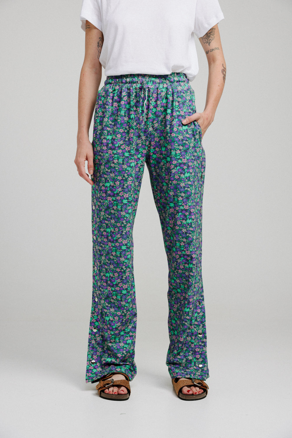 Popper Green Floral Joggers