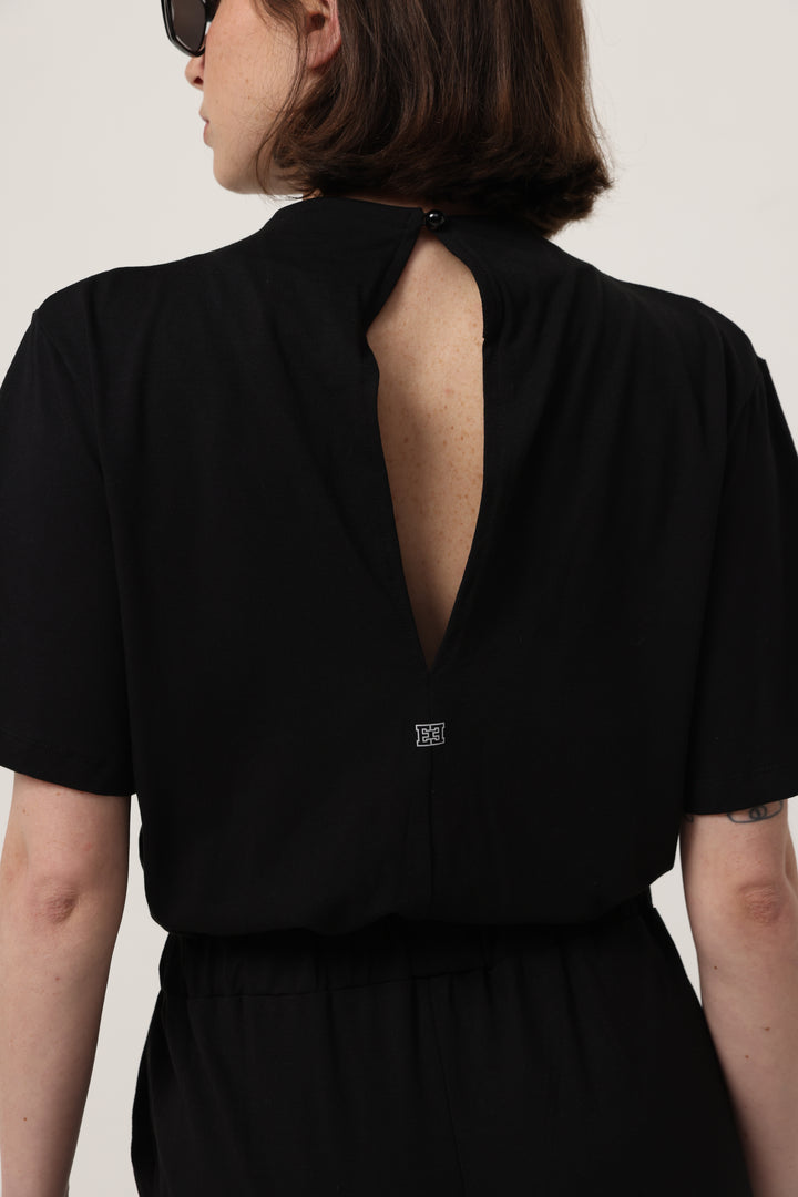 Field Black Mesh Jumpsuit