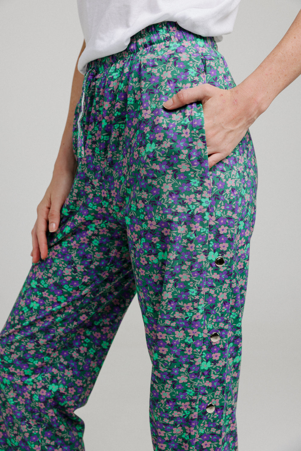 Popper Green Floral Joggers