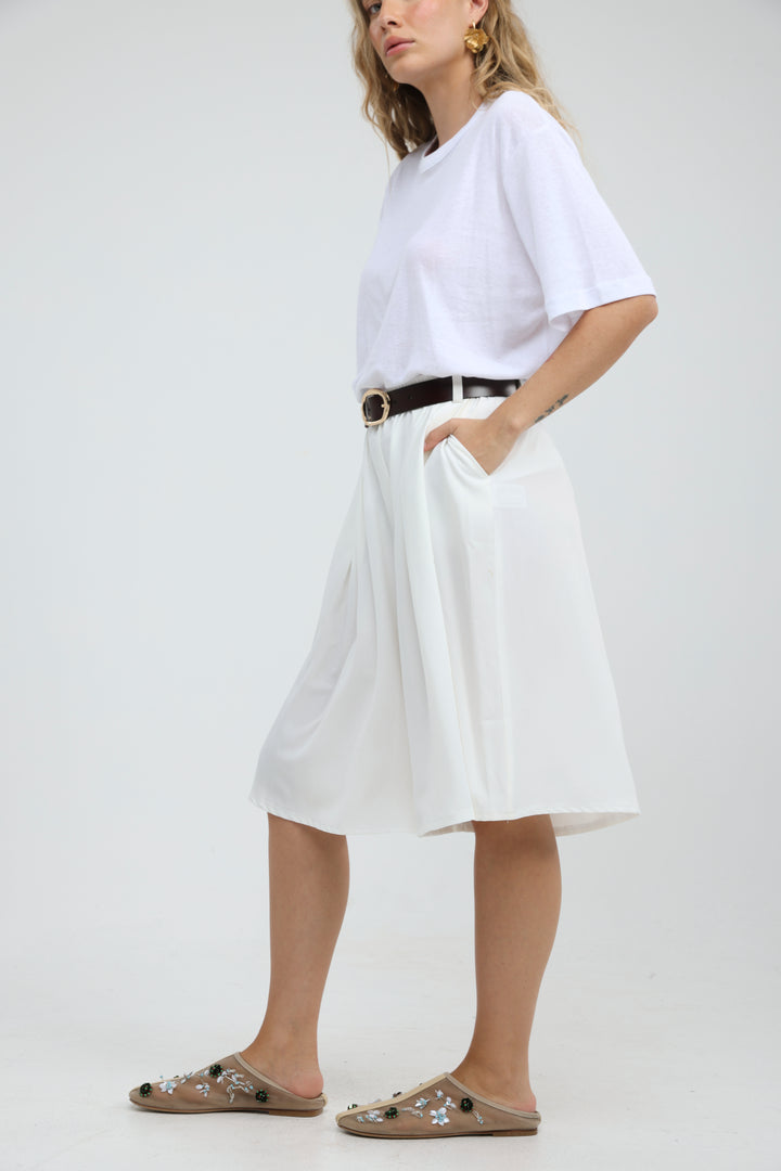 Fluid White Bermuda Bottoms