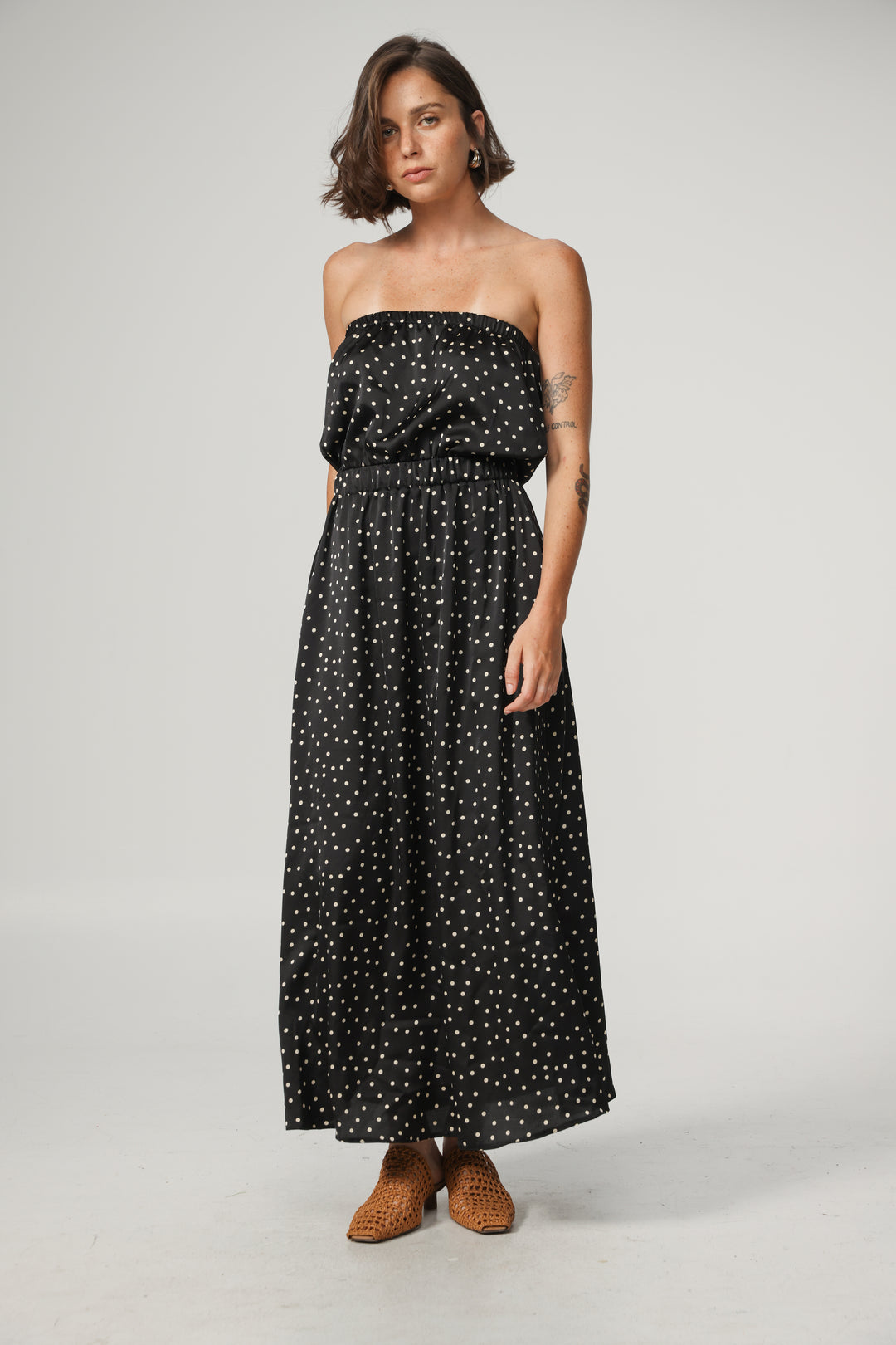 Her Dots Strapless Dress