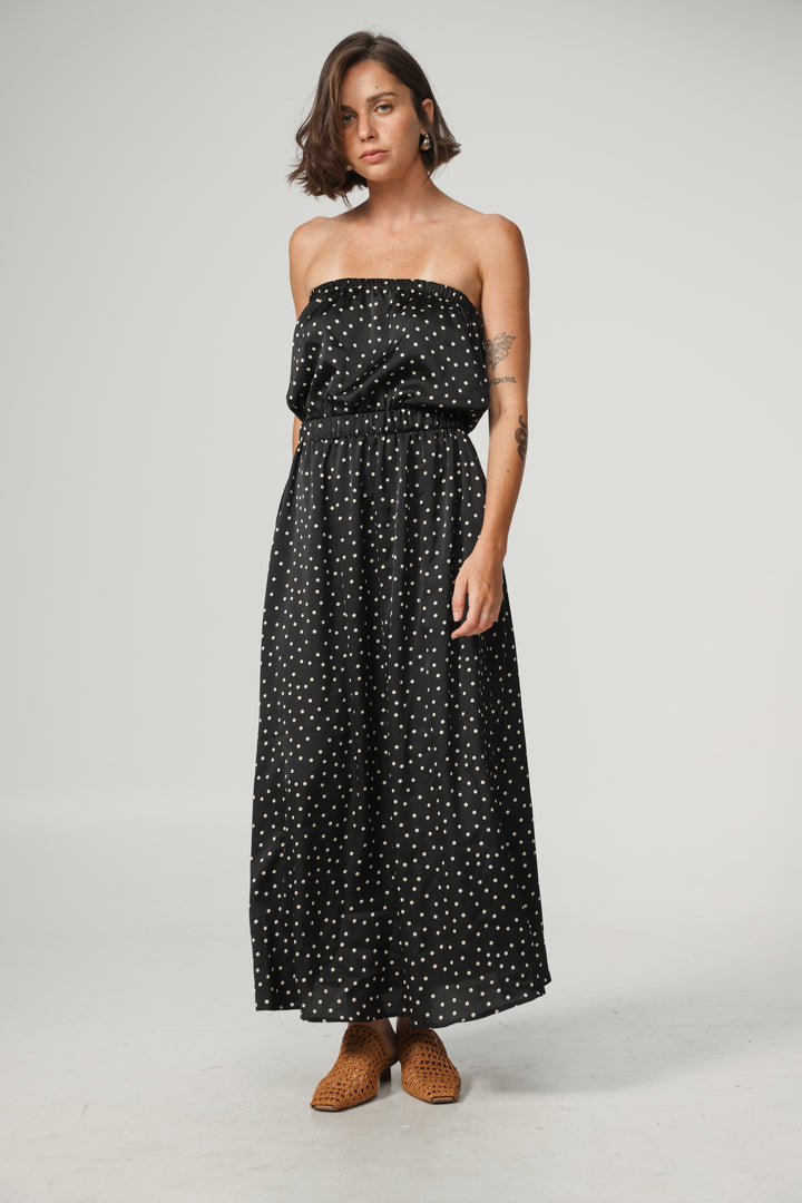 Her Dots Strapless Dress