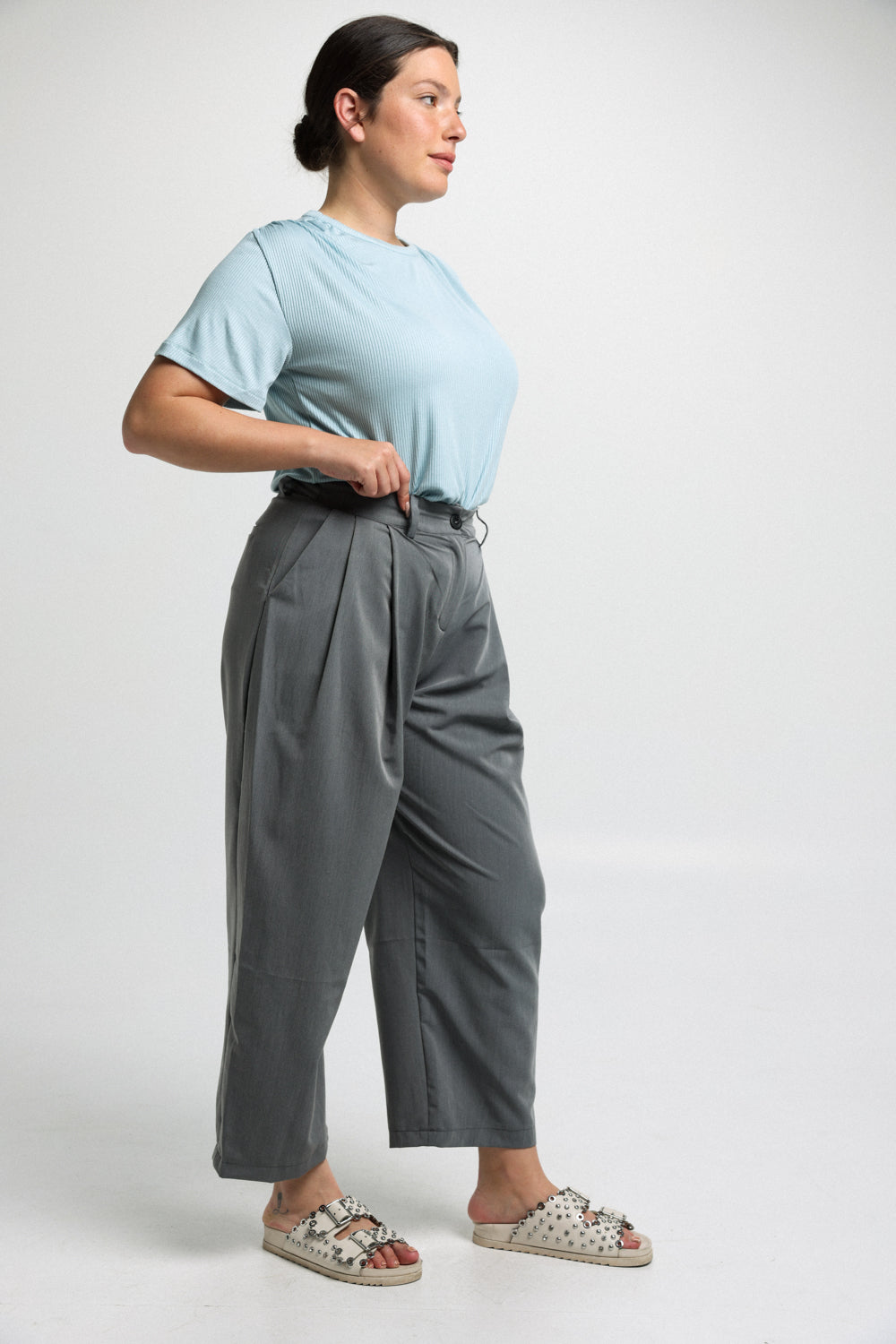 New Only Light Blue Rib T-Shirt