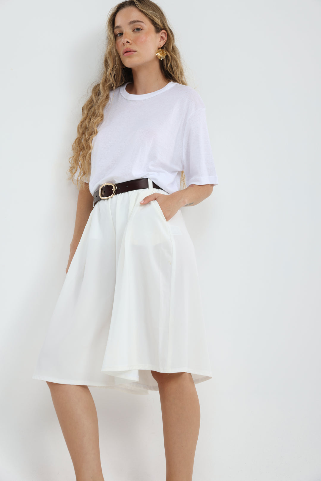 Fluid White Bermuda Bottoms