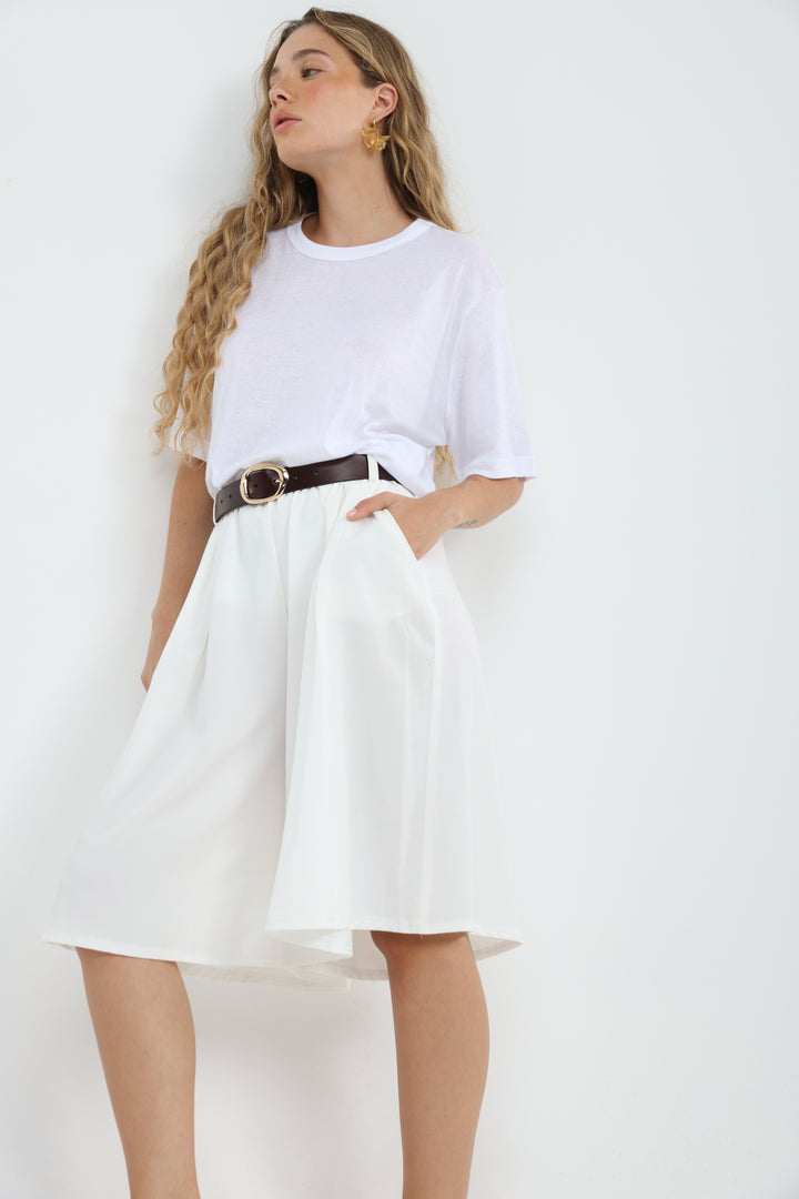 Fluid White Bermuda Bottoms